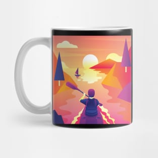 Kayaking into the sun Mug